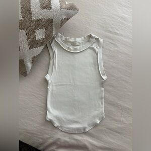 Free People Ivory Ribbed Crewneck Tank